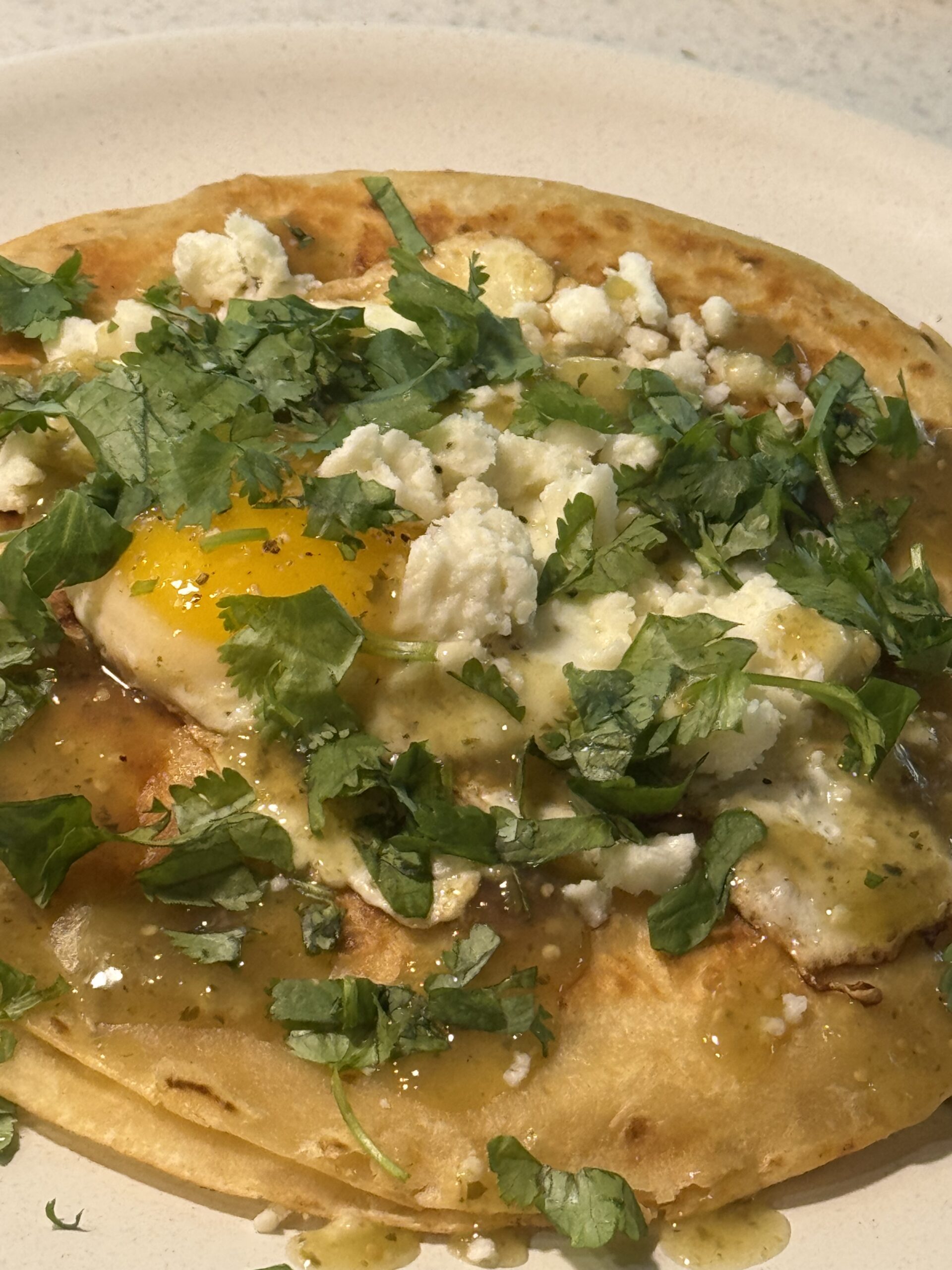 Breakfast Mashed Potato Quesadilla