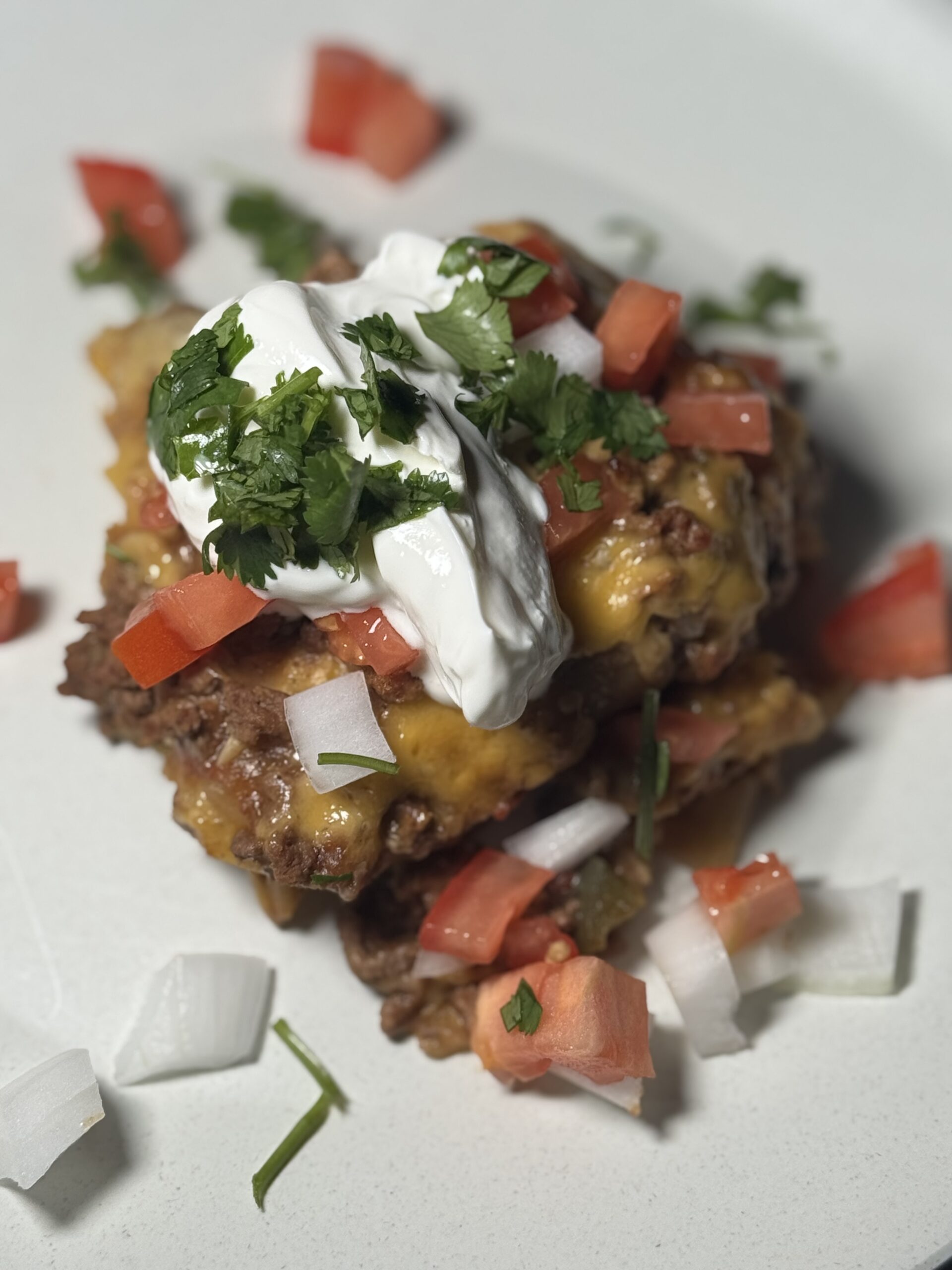 Best-Ever Chili Con Carne Enchilada Stack